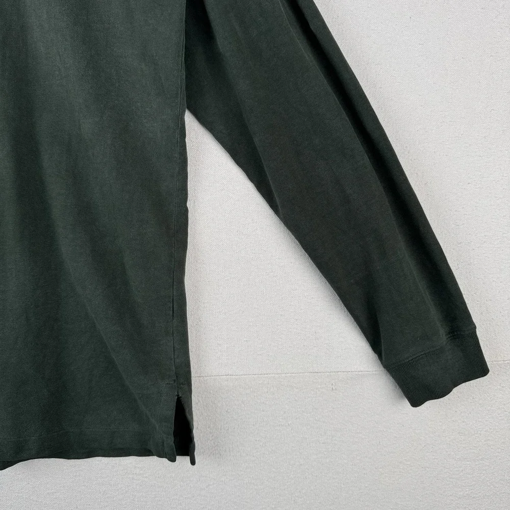 90's Vtg Polo Ralph Lauren Turtle Neck Shirt Men's L Green Soft *Distressed